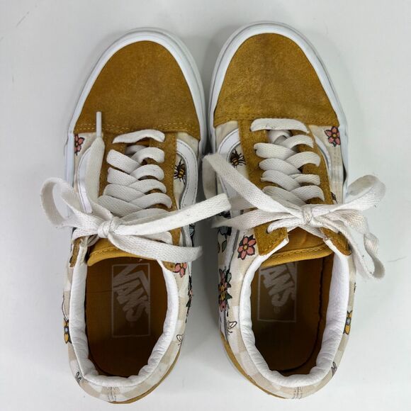 Vans Off The Wall Men's 4 Women's 5.5 Cottage Check Old Skool Gold Floral - Picture 5 of 10